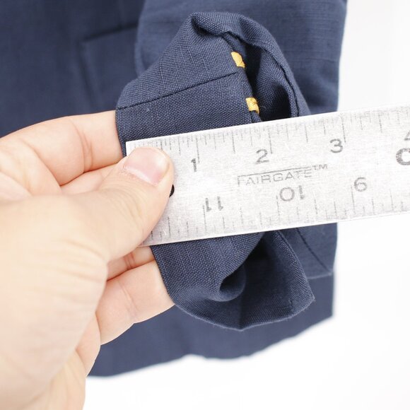 Studiosuits Sport Coat Men 42R Unstructured Linen Peak lapel Patch pockets blue - Picture 3 of 13